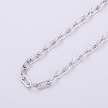 24K Gold Filled PAPER CLIP Chain, Elongated Rectangle Oval Chain, 3mm x 7mm Chain by Yard, Unfinished Chain for DIY Jewelry Supply | ROLL-121, ROLL-122, ROLL-123, ROLL-124