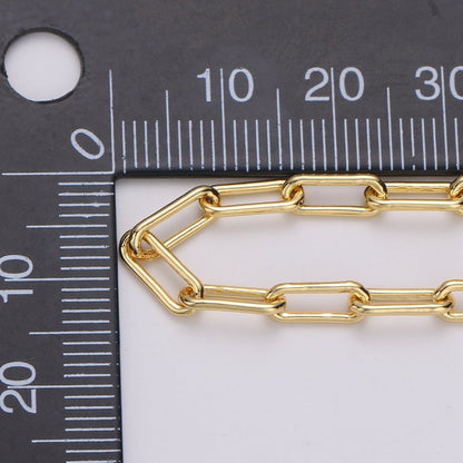 24K Gold Filled Paperclip Cable Chain by Yard, Bold Cable Elongated Chain, Wholesale Unfinished Chain | ROLL-374 ROLL-260