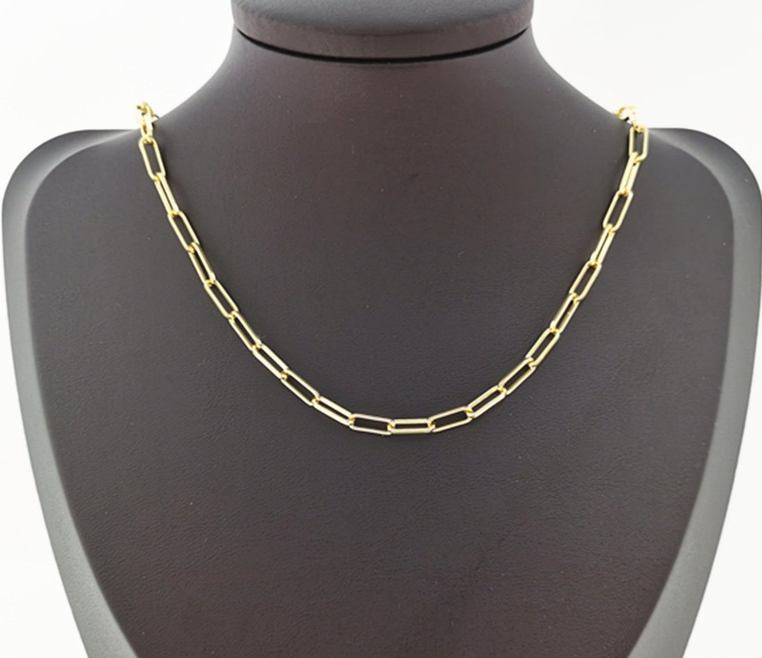24K Gold Filled Paperclip Cable Chain by Yard, Wholesale bulk Roll Chain for Jewelry Making | ROLL-172