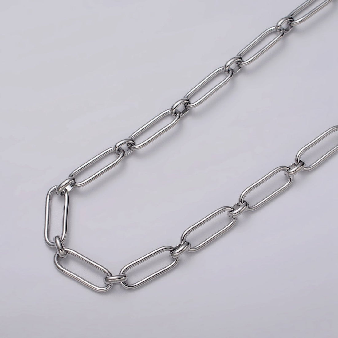 24k Gold Filled PaperClip Cable Link Unfinished Chain by Yard in Gold &amp; Silver | ROLL-1127 ROLL-1203 Clearance Pricing