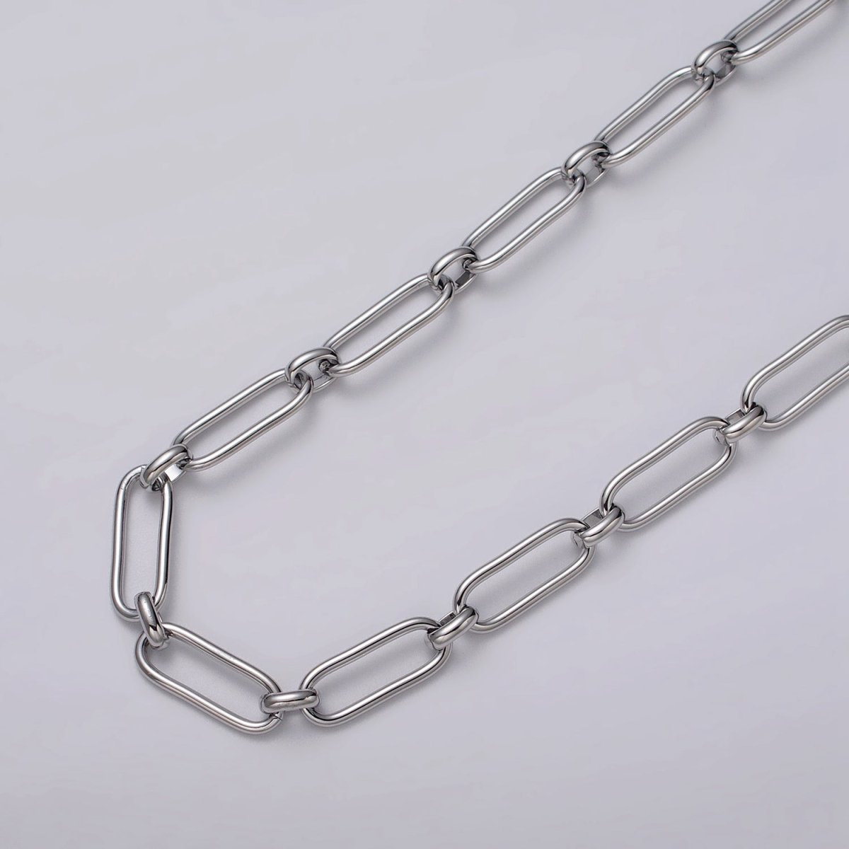 24k Gold Filled PaperClip Cable Link Unfinished Chain by Yard in Gold &amp; Silver | ROLL-1127 ROLL-1203 Clearance Pricing