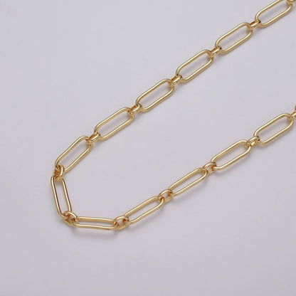 24k Gold Filled PaperClip Cable Link Unfinished Chain by Yard in Gold &amp; Silver | ROLL-1127 ROLL-1203 Clearance Pricing