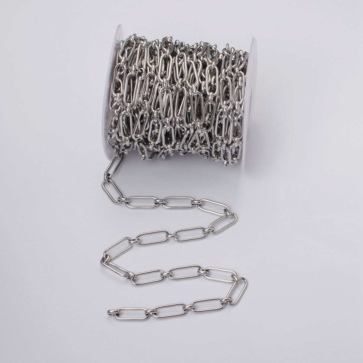 24k Gold Filled PaperClip Cable Link Unfinished Chain by Yard in Gold &amp; Silver | ROLL-1127 ROLL-1203 Clearance Pricing