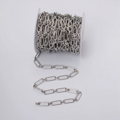 24k Gold Filled PaperClip Cable Link Unfinished Chain by Yard in Gold &amp; Silver | ROLL-1127 ROLL-1203 Clearance Pricing