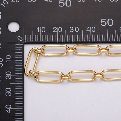 24k Gold Filled PaperClip Cable Link Unfinished Chain by Yard in Gold &amp; Silver | ROLL-1127 ROLL-1203 Clearance Pricing