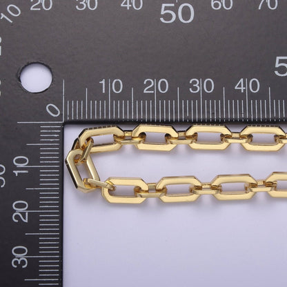 24K Gold Filled PaperClip Chain, 10X5.5mm Hexagonal Paperclip Unfinished Chain For Necklace Making Jewelry Supply Component | ROLL-654 Clearance Pricing