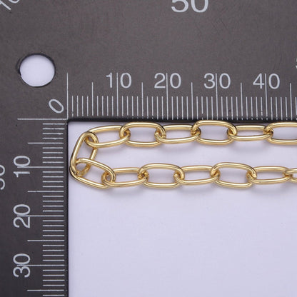 24K Gold Filled PaperClip Chain, 5mm Width Unfinished Chain For Jewelry Making Supply Component | ROLL-649 Clearance Pricing