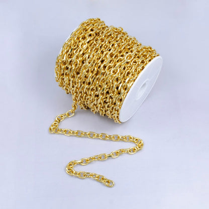 24K Gold Filled Paperclip Chain by Yard, Oval Cable Chain Wholesale bulk Roll Chain for Jewelry Making | ROLL-071