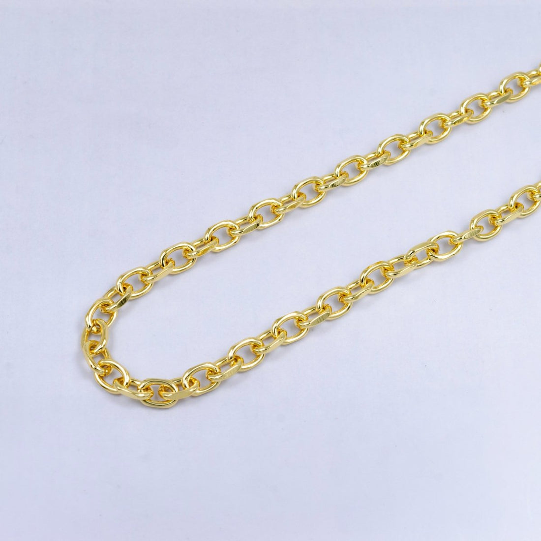 24K Gold Filled Paperclip Chain by Yard, Oval Cable Chain Wholesale bulk Roll Chain for Jewelry Making | ROLL-071