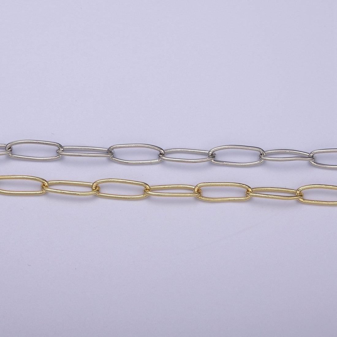24K Gold Filled Paperclip Unfinished Chain, 14X5mm paperclip Chain in Gold &amp; Silver For Jewelry Making Supply Component | ROLL-678, ROLL-679 Clearance Pricing