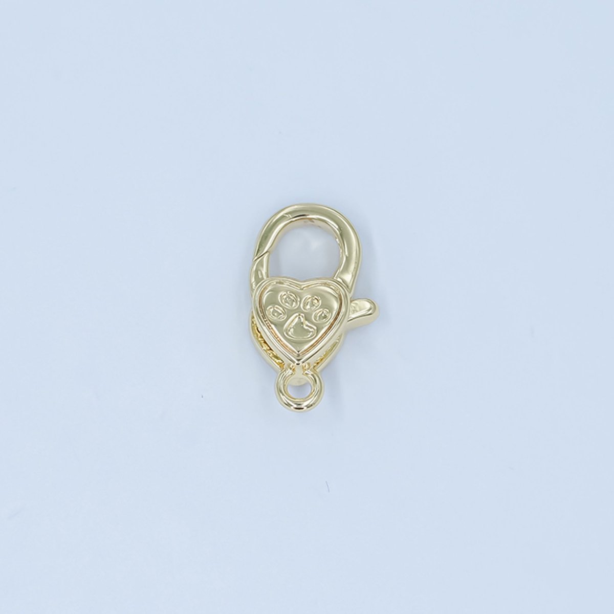 24K Gold Filled Paw Print Heart Lobster Claw Clasp Closure Finding in Gold &amp; Silver | Z1140