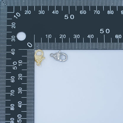24K Gold Filled Paw Print Heart Lobster Claw Clasp Closure Finding in Gold &amp; Silver | Z1140