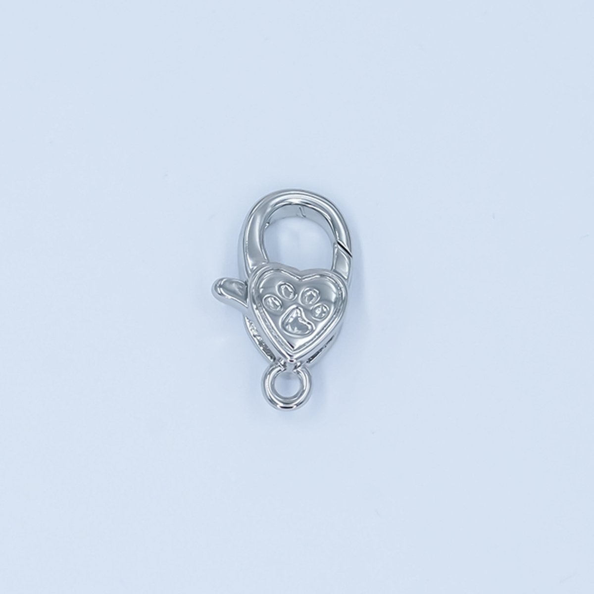 24K Gold Filled Paw Print Heart Lobster Claw Clasp Closure Finding in Gold &amp; Silver | Z1140