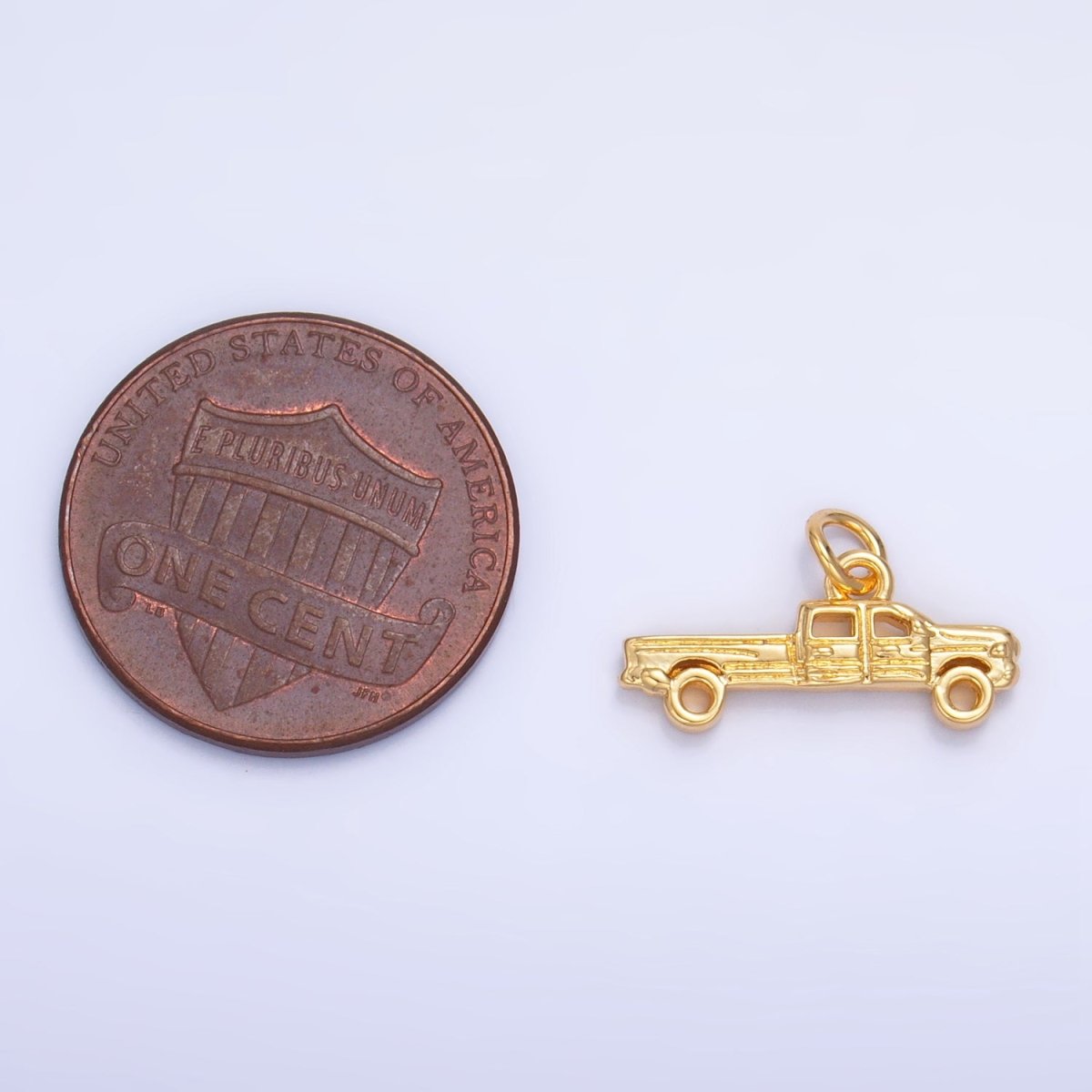 24K Gold Filled Pick Up Truck Vehicle Multidimensional Charm in Gold &amp; Silver | W077