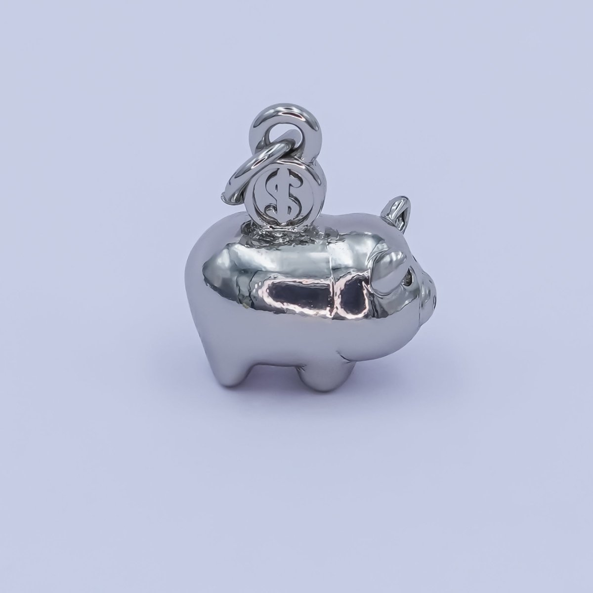 24K Gold Filled Piggy Bank Money 3D Multidimensional Charm in Gold &amp; Silver | M188