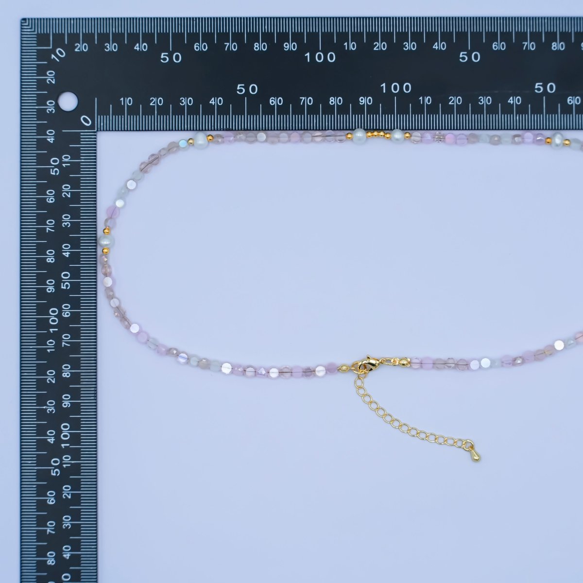 24K Gold Filled Pink Multifaceted Gemstone 17.5 Inch Necklace | WA-2973