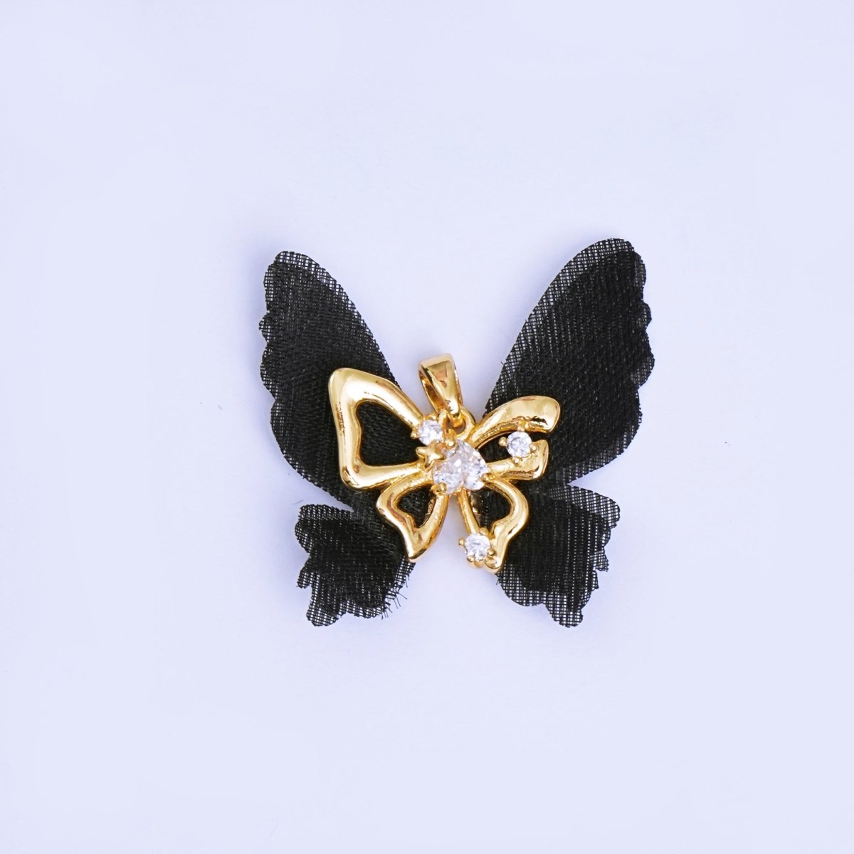 24K Gold Filled Pink, Purple, Black Dreamy Butterfly Mariposa Pendant | AA1638 - AA1641