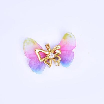 24K Gold Filled Pink, Purple, Black Dreamy Butterfly Mariposa Pendant | AA1638 - AA1641