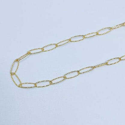 24K Gold Filled Pounded UNIQUE PAPERCLIP Chain by Yard, Fashion Roll Chain for Jewelry Making, Necklace Bracelet Anklet Supply Component | ROLL-397 Clearance Pricing