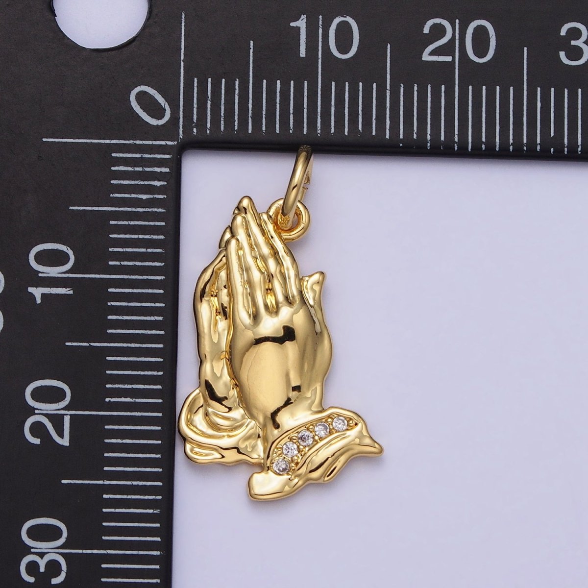 24K Gold Filled Prayer Hands Religious Add-On Charm | AC372