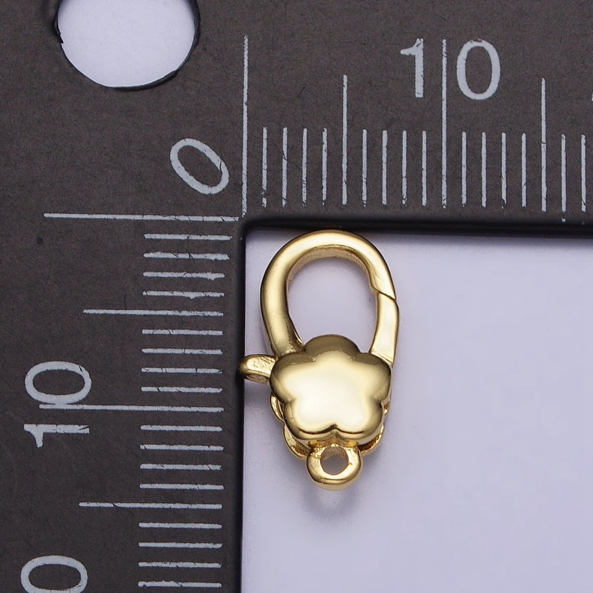 24K Gold Filled Puffed Flower Oval Lobster Clasps Closure Supply in Gold &amp; Silver | Z-125 Z-126