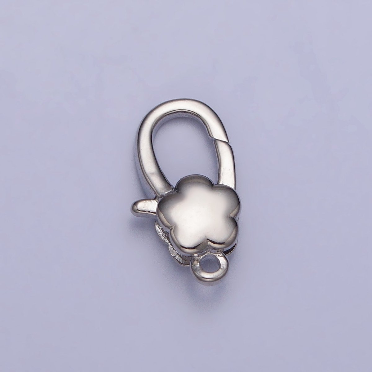 24K Gold Filled Puffed Flower Oval Lobster Clasps Closure Supply in Gold &amp; Silver | Z-125 Z-126