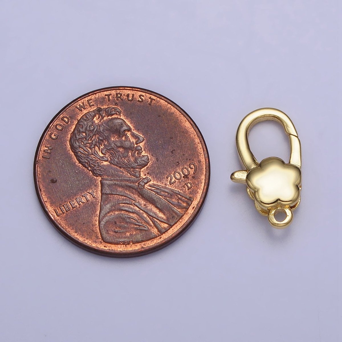 24K Gold Filled Puffed Flower Oval Lobster Clasps Closure Supply in Gold &amp; Silver | Z-125 Z-126
