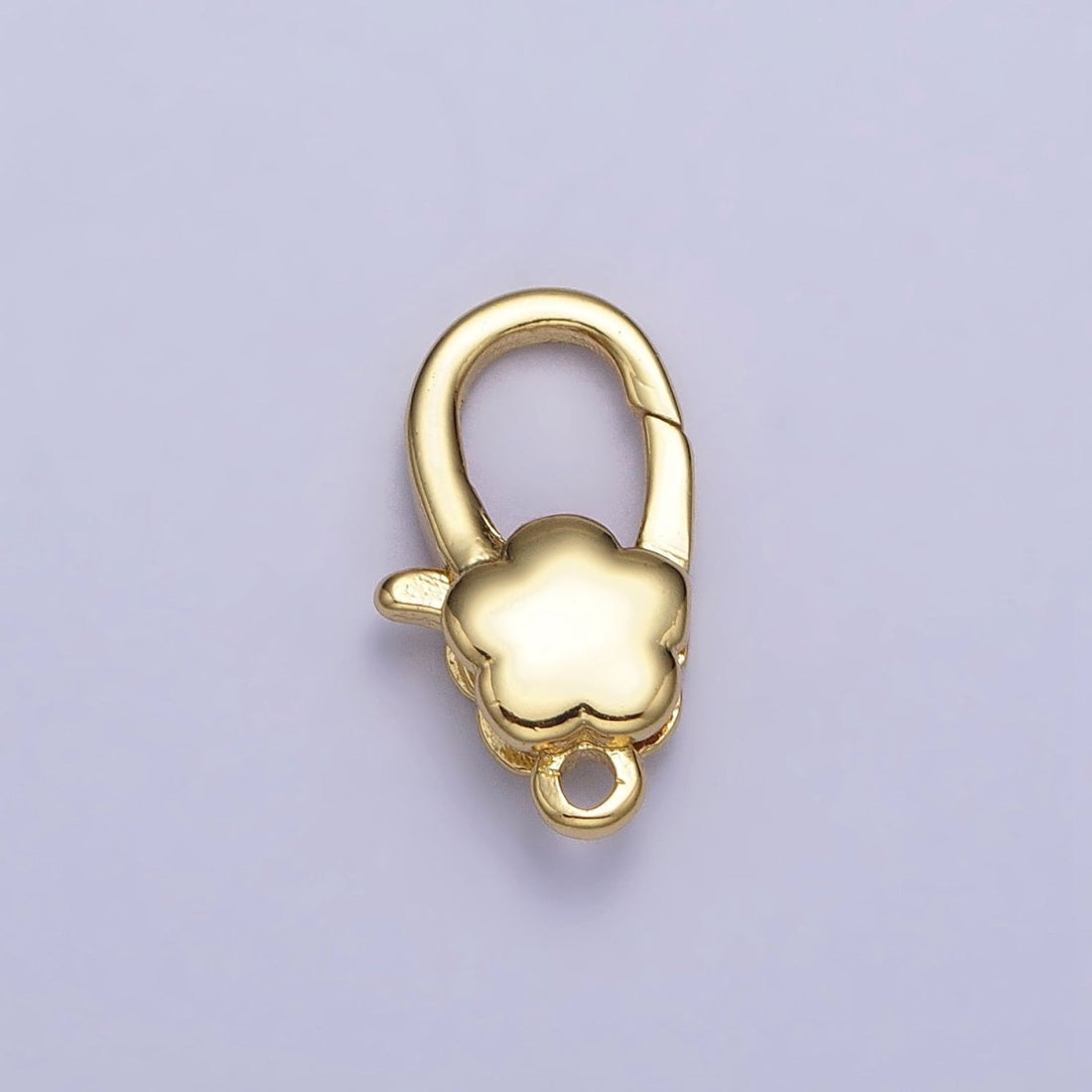 24K Gold Filled Puffed Flower Oval Lobster Clasps Closure Supply in Gold &amp; Silver | Z-125 Z-126