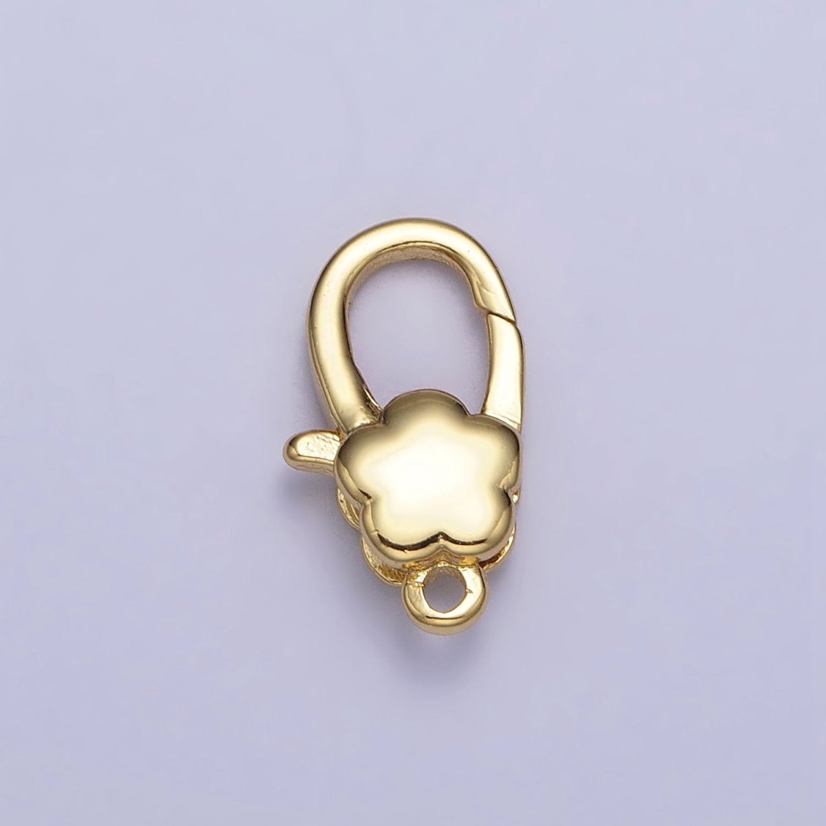 24K Gold Filled Puffed Flower Oval Lobster Clasps Closure Supply in Gold &amp; Silver | Z-125 Z-126