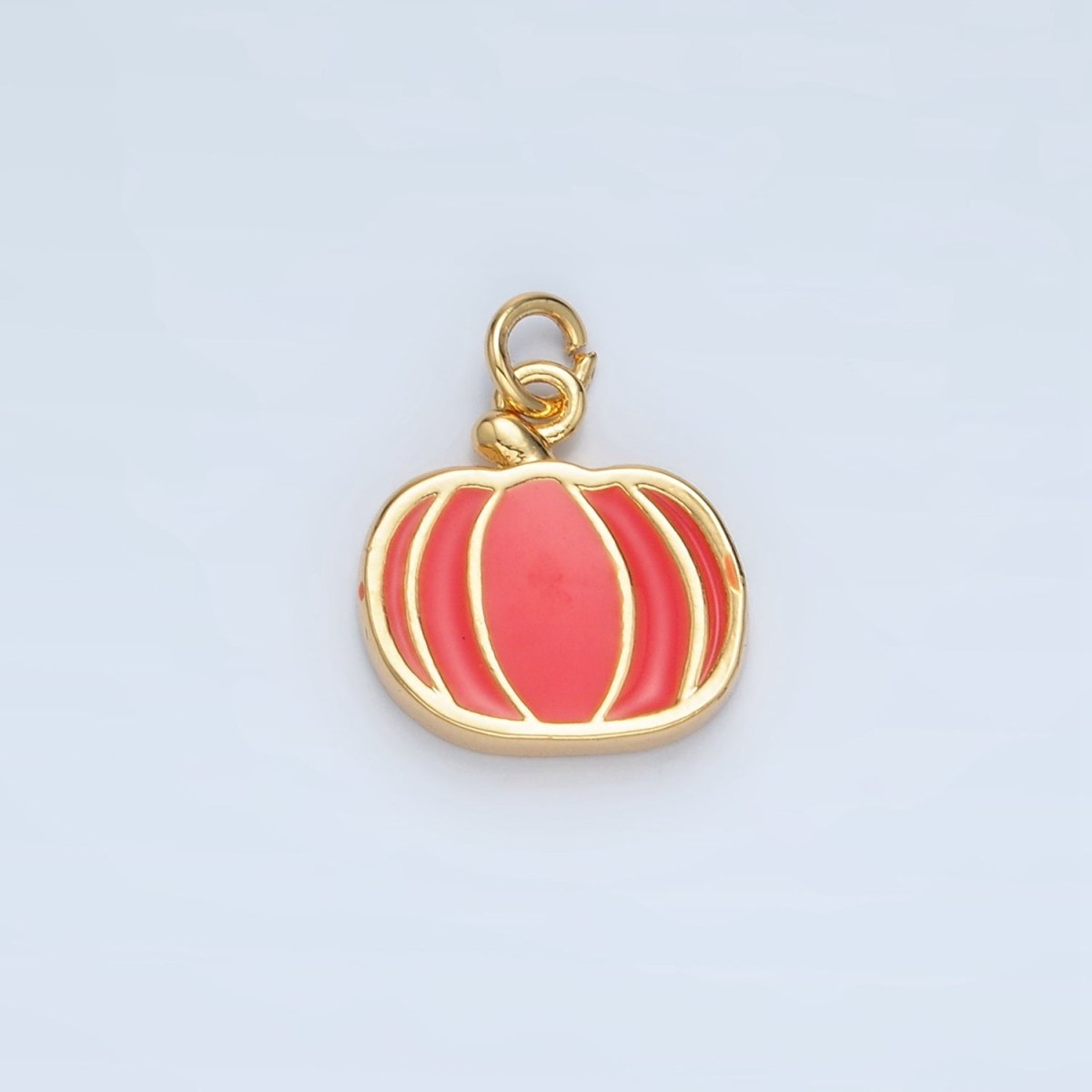 24K Gold Filled Pumpkin Fruit Enamel Charm in Gold &amp; Silver | N927