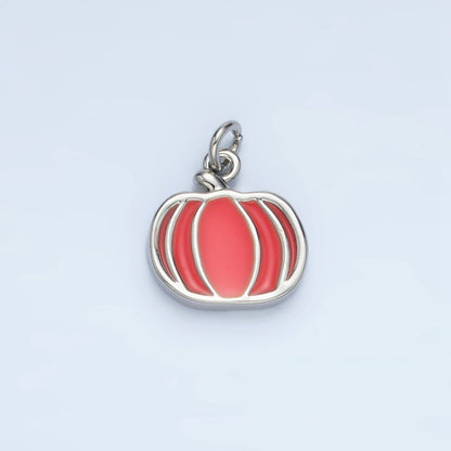 24K Gold Filled Pumpkin Fruit Enamel Charm in Gold &amp; Silver | N927