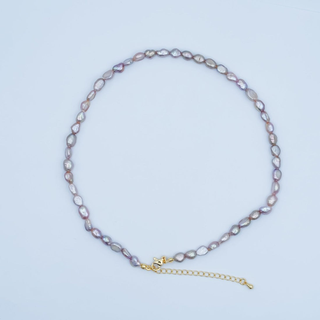 24K Gold Filled Purple Baroque Freshwater Pearl 15 Inch Necklace | WA-3068