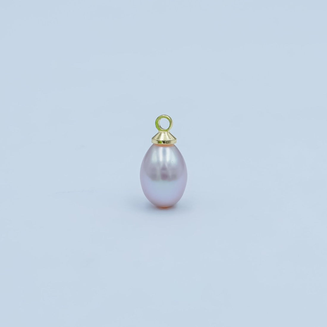 24K Gold Filled Purple Button Teardrop Freshwater Pearl Charm | P1770