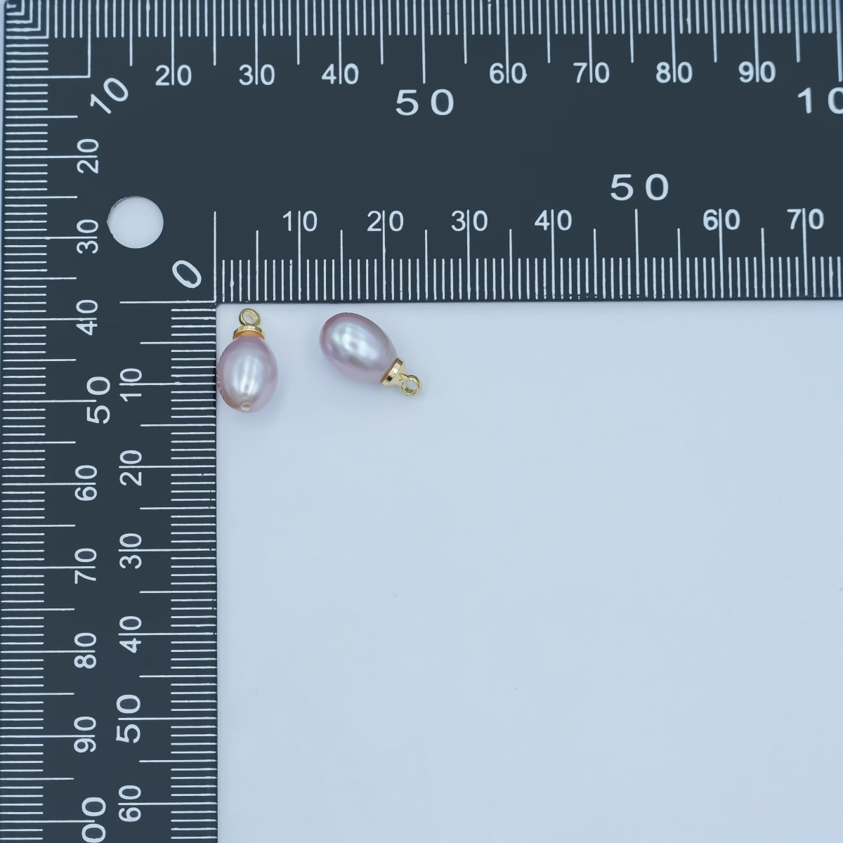 24K Gold Filled Purple Button Teardrop Freshwater Pearl Charm | P1770