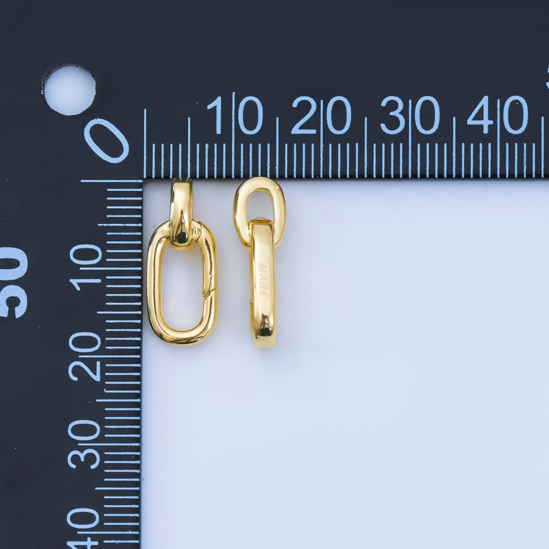 24K Gold Filled Push Gate Minimalist Oblong Link Closure Finding | Z1285