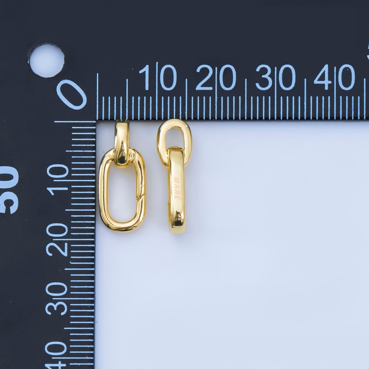 24K Gold Filled Push Gate Minimalist Oblong Link Closure Finding | Z1285