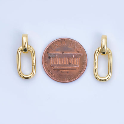 24K Gold Filled Push Gate Minimalist Oblong Link Closure Finding | Z1285