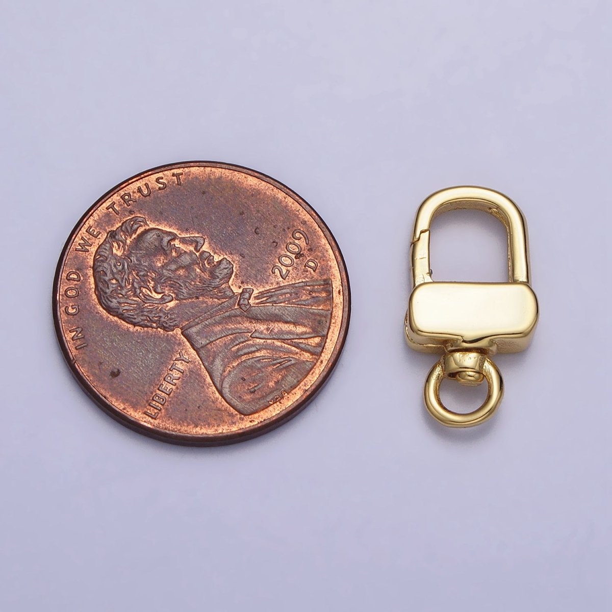 24K Gold Filled Push Gate Triggerless Rectangular Swivel Closure Supply in Gold &amp; Silver | Z-113 Z-114