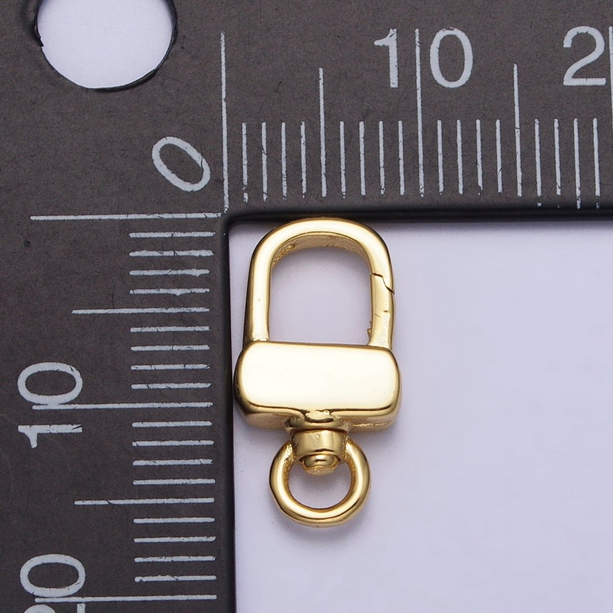 24K Gold Filled Push Gate Triggerless Rectangular Swivel Closure Supply in Gold &amp; Silver | Z-113 Z-114