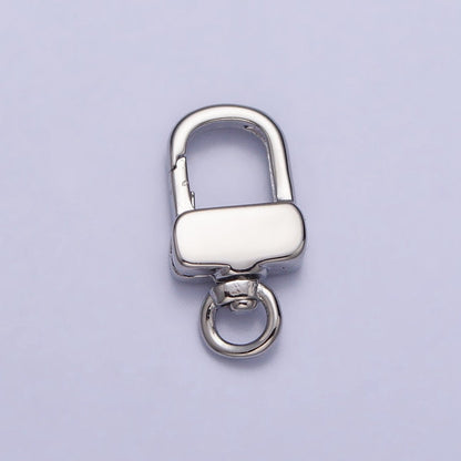 24K Gold Filled Push Gate Triggerless Rectangular Swivel Closure Supply in Gold &amp; Silver | Z-113 Z-114