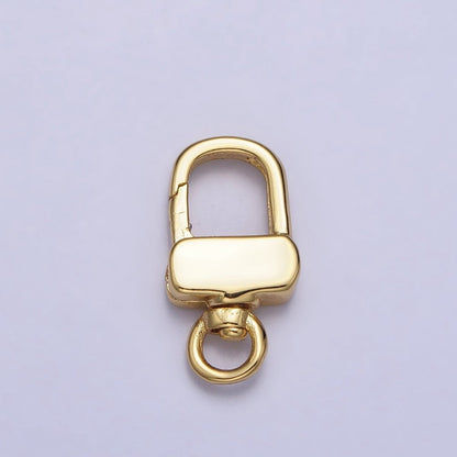 24K Gold Filled Push Gate Triggerless Rectangular Swivel Closure Supply in Gold &amp; Silver | Z-113 Z-114