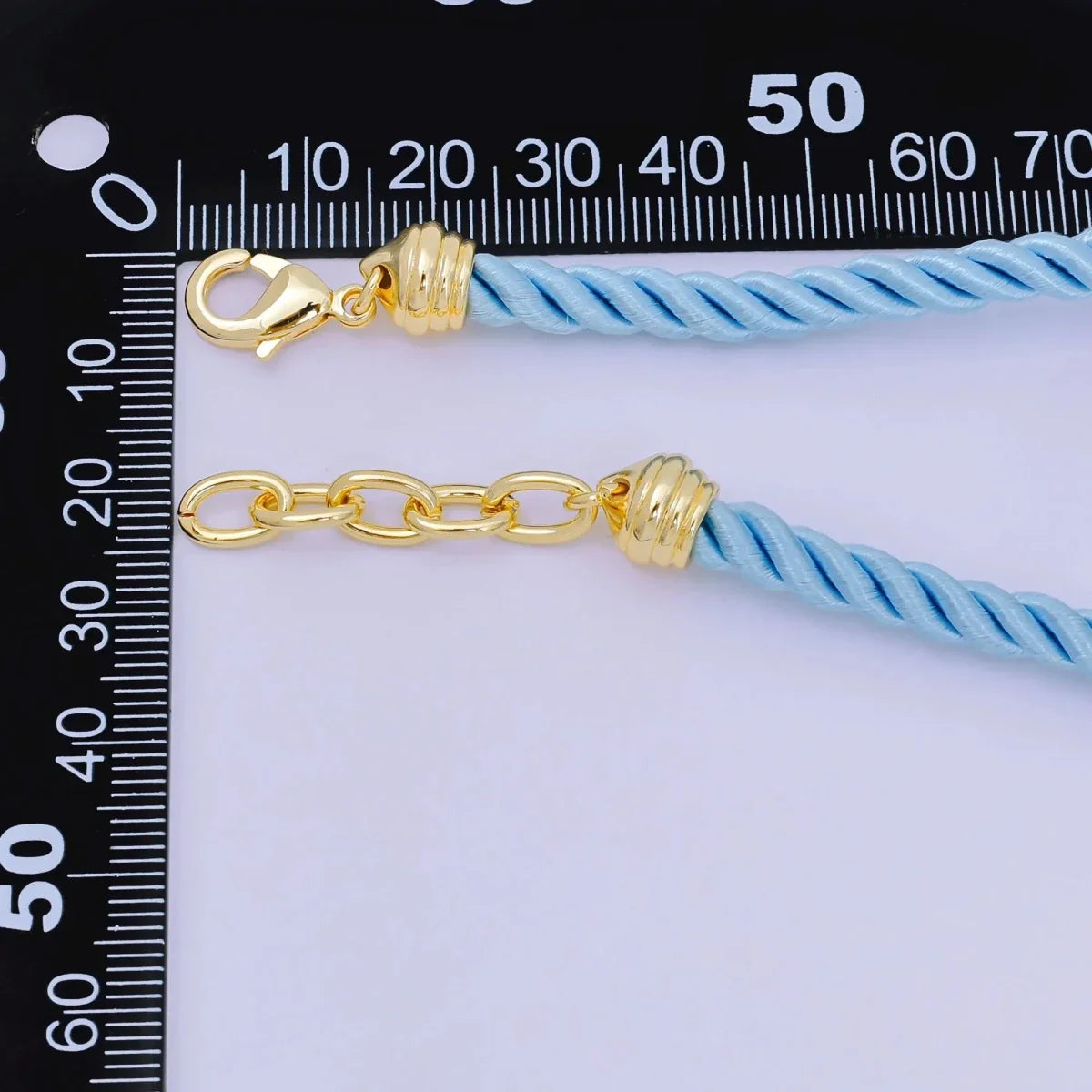 24K Gold Filled Red, Blue, Pink, Beige Twisted Braided Cord Chain | WA-02440 ~ WA-03830