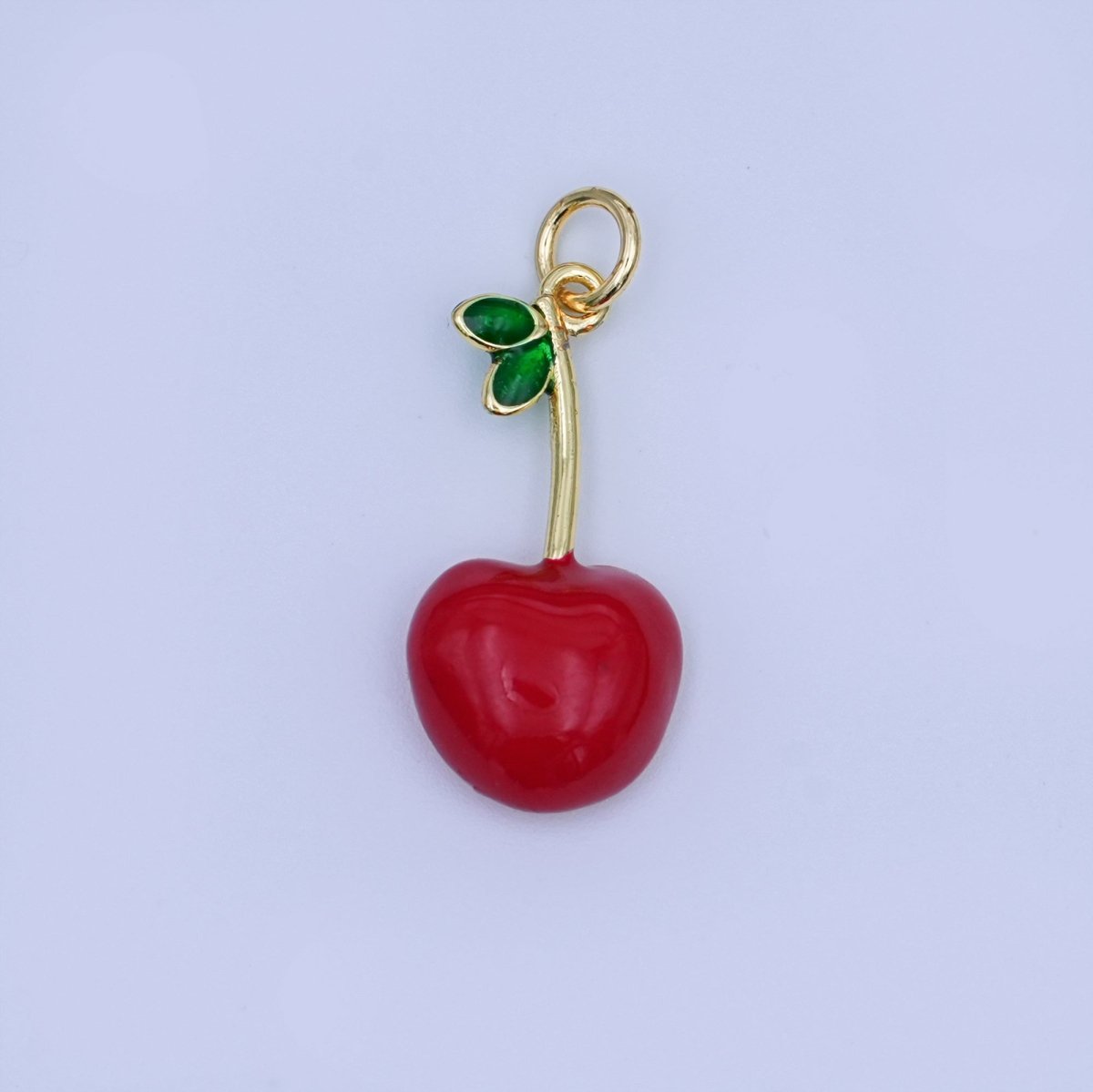 24K Gold Filled Red CZ Cherry Fruit Charm in Gold &amp; Silver | X142