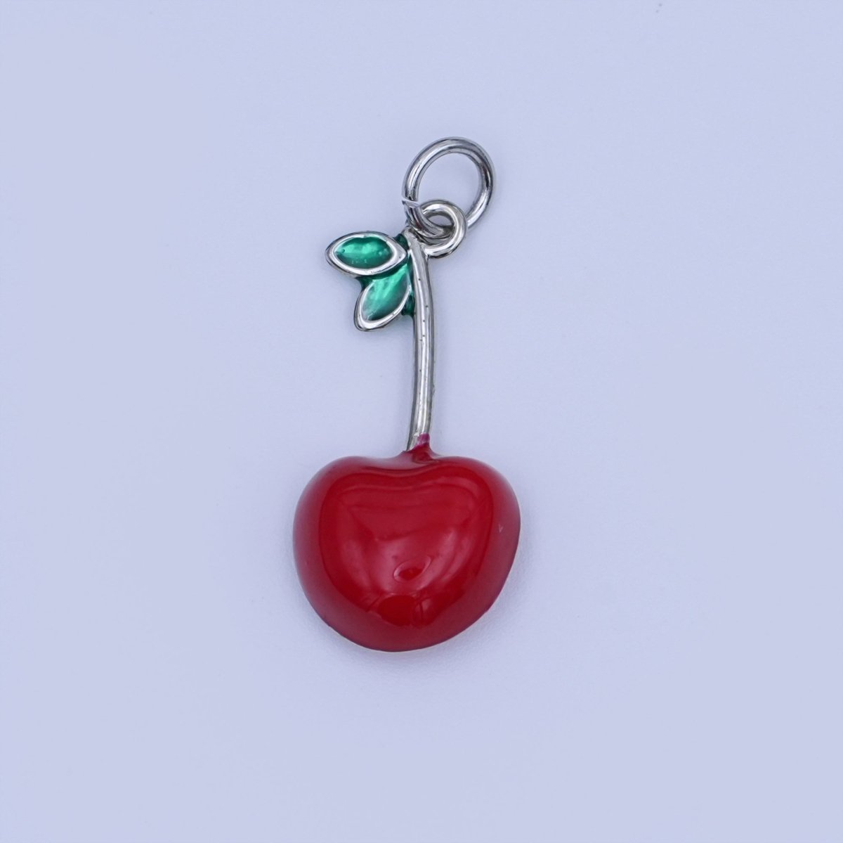 24K Gold Filled Red CZ Cherry Fruit Charm in Gold &amp; Silver | X142