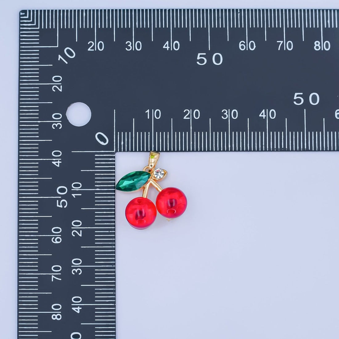 24K Gold Filled Red CZ Cherry Fruit Pendant | AA1455