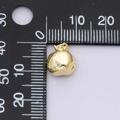 24K Gold Filled Red CZ Pomegranate Fruit Charm in Gold &amp; Silver | C016
