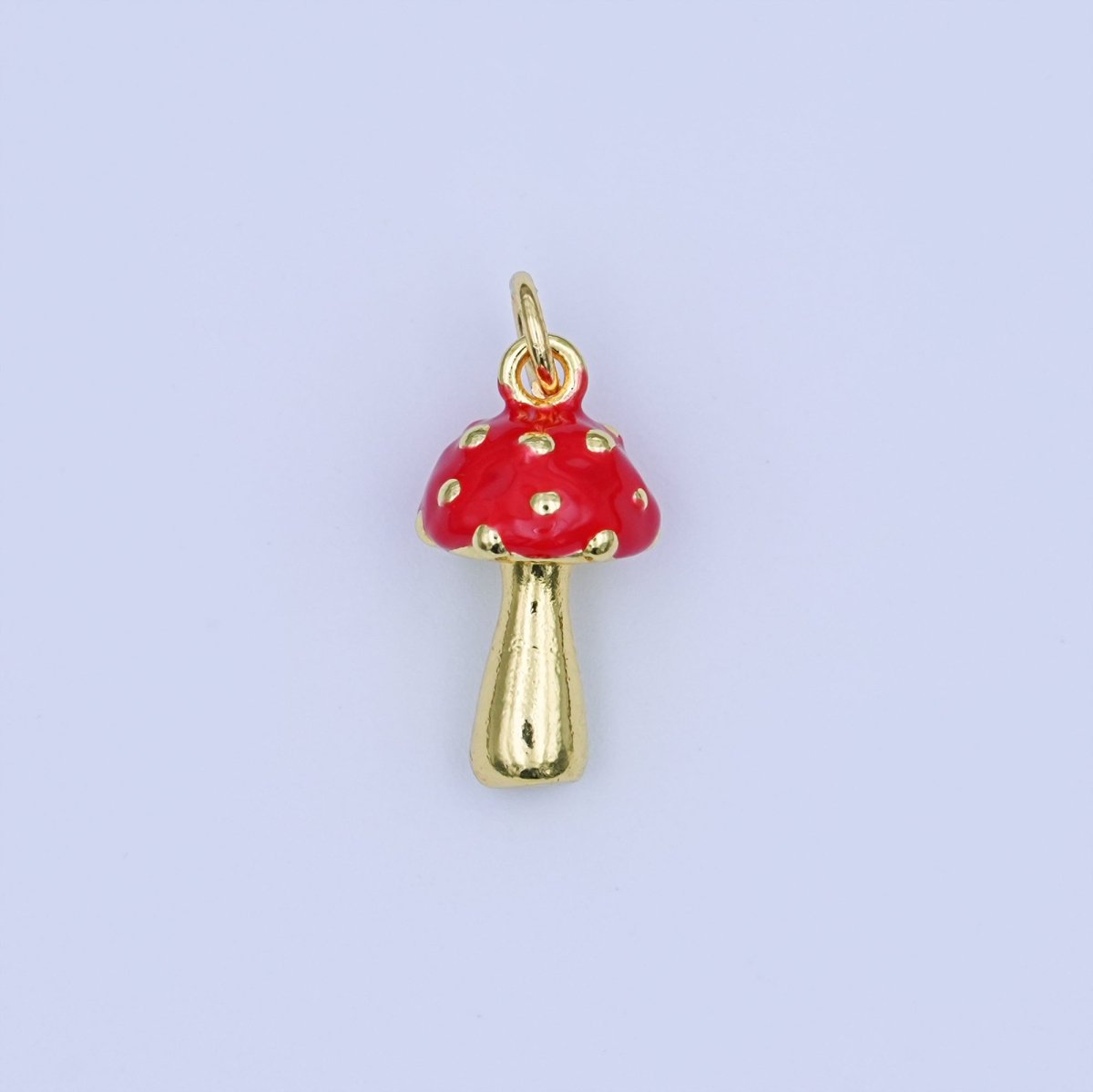 24K Gold Filled Red Mushroom Multidimensional 3D Charm | W468