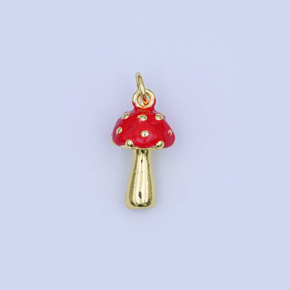 24K Gold Filled Red Mushroom Multidimensional 3D Charm | W468