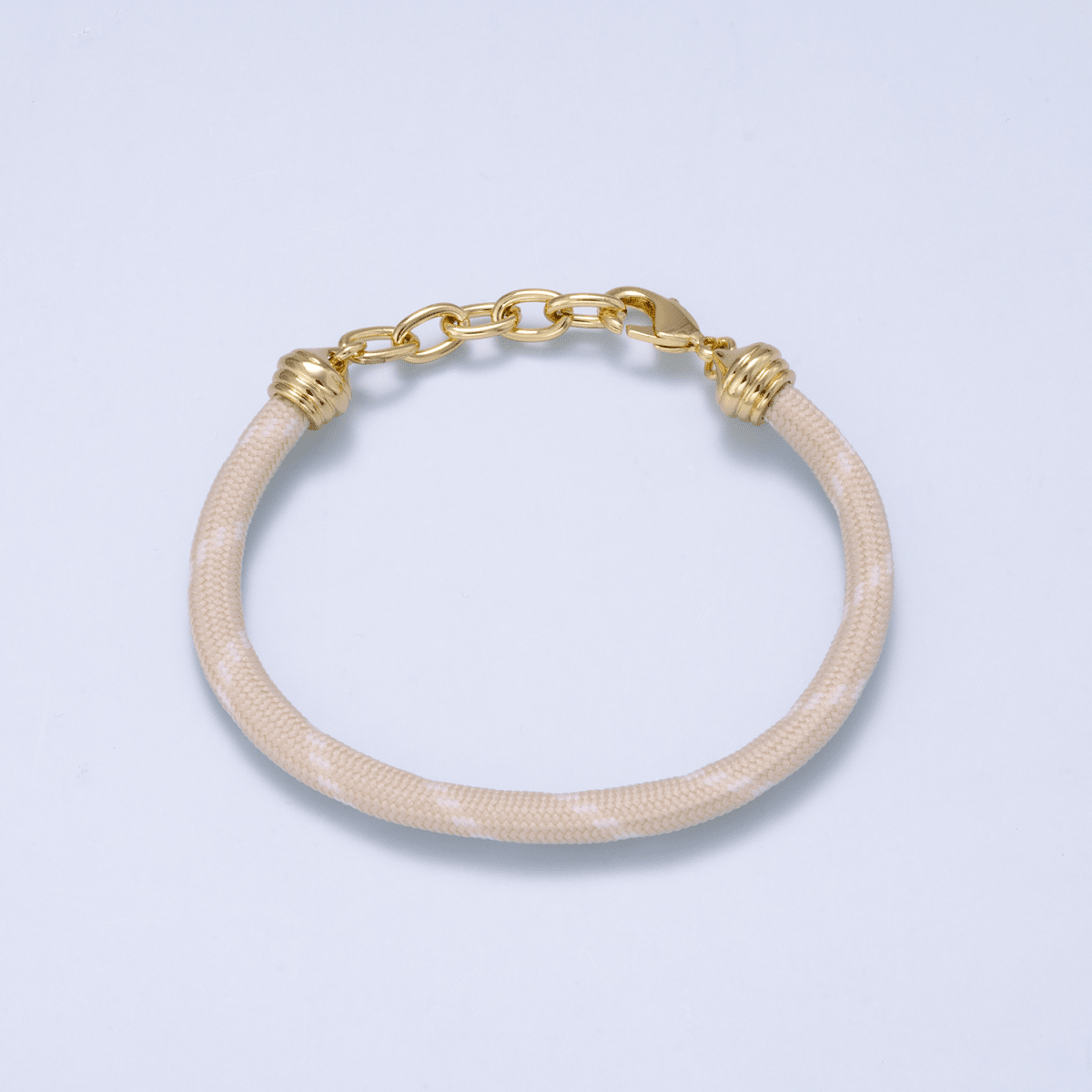 24K Gold Filled Red, Pink, Blue, Green, Beige, Teal Cord Chain Bracelet | WA-3055 ~ WA-3060