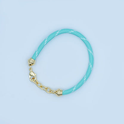 24K Gold Filled Red, Pink, Blue, Green, Beige, Teal Cord Chain Bracelet | WA-3055 ~ WA-3060